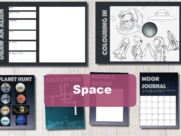 Free space themed printables for kids